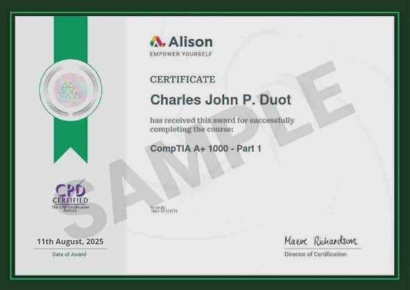 CompTIA A+ Core 1 badge