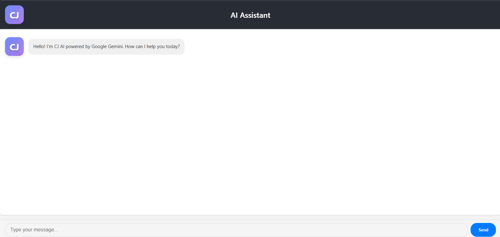 CJ AI Assistant chat interface preview