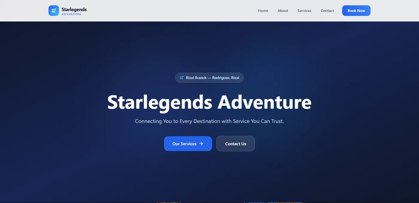 Starlegends public website homepage